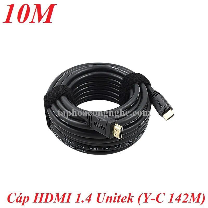 Unitek 96121 Y-C142M 4k chuẩn 1.4 dây tròn 10M Màu Đen Cáp Hdmi chống nhiễu 30096121